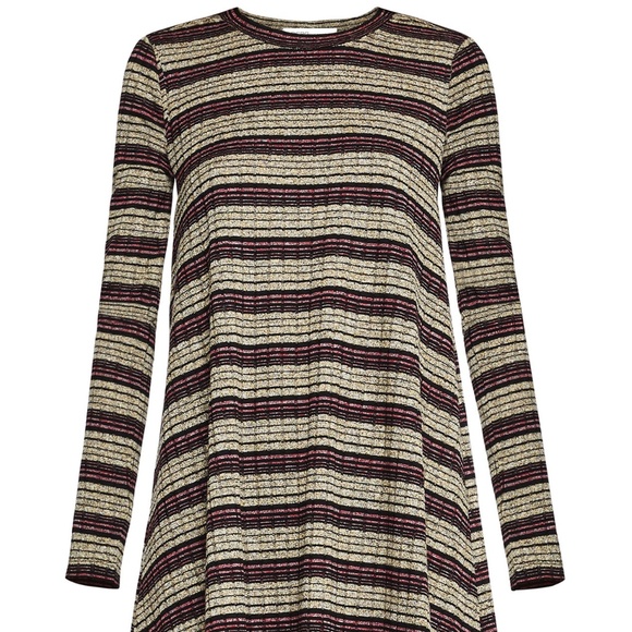 NWT BCBGeneration Metallic A Line Ribbed Dress - Picture 3 of 4